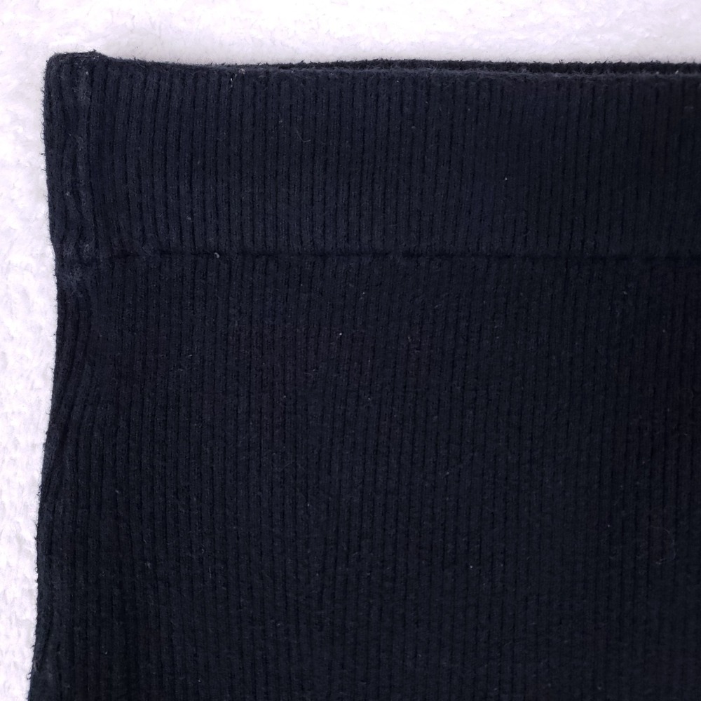 Abercrombie & Fitch Black Ribbed Side Slit Midi Skirt M Black - Picture 4 of 11
